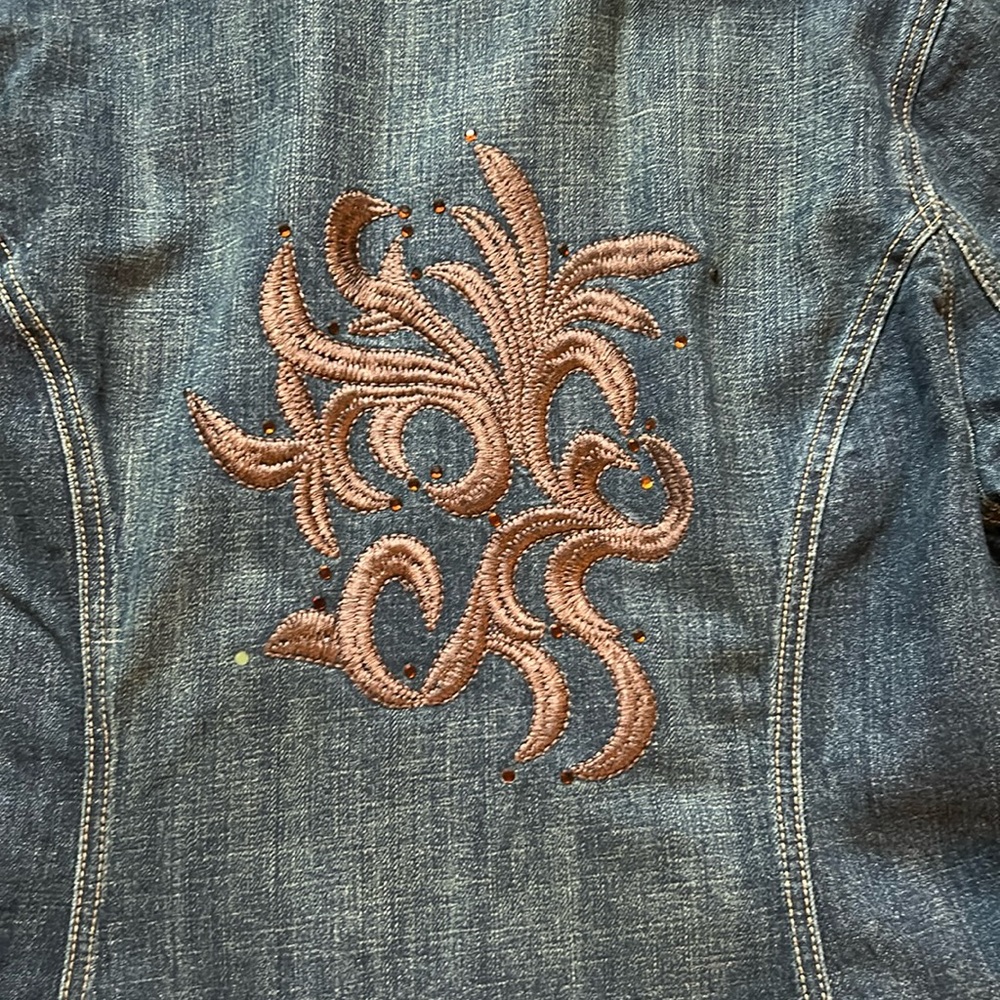 Venezia jean decaled gem back denim jacket - Picture 3 of 4